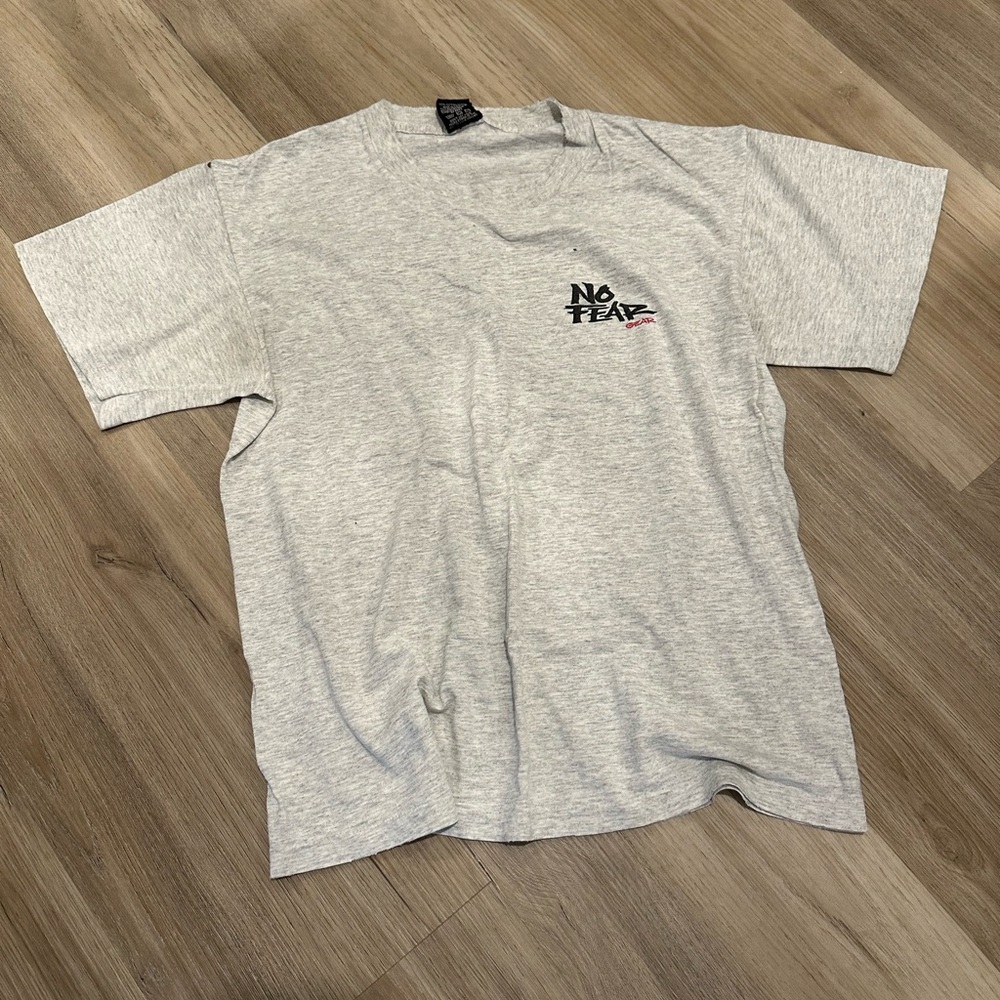 Vintage No Fear Medium hockey Gray Logo Tee